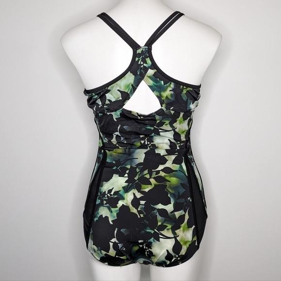 Swimsuits for All Aquabelle black green floral padded one piece swimsuit 10 - Picture 5 of 11